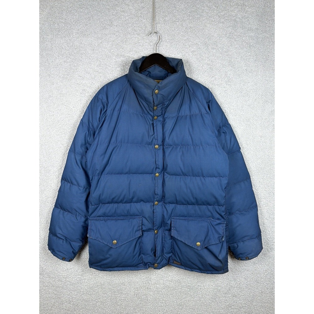 Vintage Class-5 USA Made Down Jacket Blue Puffer Coat Outdoor Men's Size L